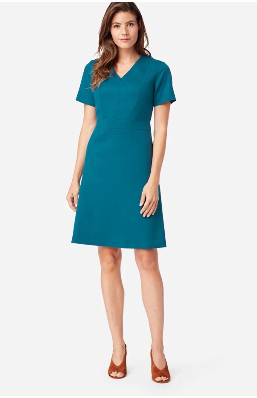 Pendleton Merino Wool Sheath Dress Teal Blue Pockets Made USA Size 8 Career